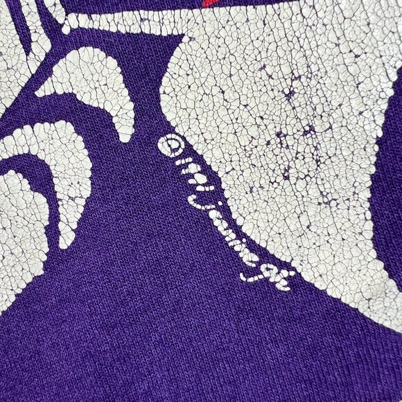 VTG 80s Star Trek Borg Jean Luc Picard Shirt Fits Medium Purle Single Stitch Tee - Picture 9 of 14